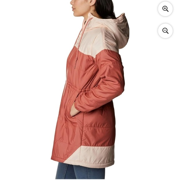 New Columbia Women's Flash Challenger Sherpa Lined Long Jacket size XXL IN PEACH - Picture 3 of 11